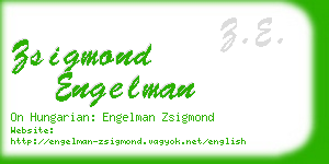 zsigmond engelman business card